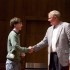 Mississippi Sports Hall of Fame director Rick Cleveland presents St. Joseph High School's Jack Hall the inaugural Orley Hood Award for excellence in high school sports writing.